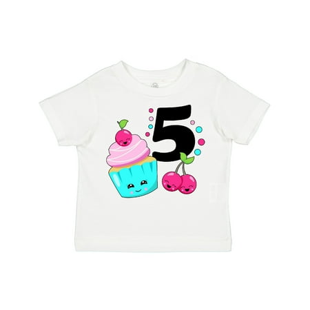 

Inktastic Happy Cupcake Fifth Birthday Gift Toddler Boy or Toddler Girl T-Shirt