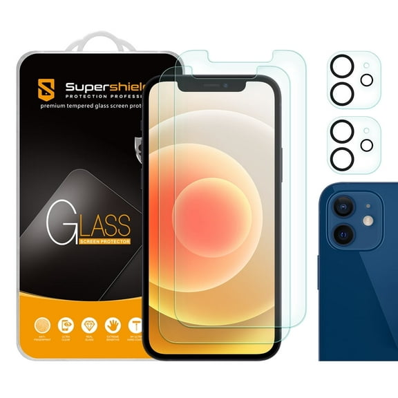 (2-Pack) Supershieldz Designed for Apple iPhone 12 (6.1 inch) Camera Lens Tempered Glass Screen Protector, Anti-Scratch, Anti-Fingerprint, Bubble Free
