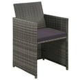 thumbnail image 3 of vidaXL 4 Piece Garden Lounge with Cushions Set Poly Rattan Gray, 43909, 3 of 7
