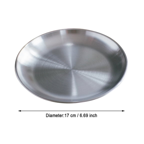 Stainless Steel Plates, Round Metal Dinner Dishes Plates Set, Multi-size Reusable Serving Tray for Outdoor Camping, Stackable & Portable Kitchen Dish for BBQ, Snack, Salad, Appetizer, Fruit, Cookies
