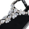 thumbnail image 4 of SheSole Women's Sparkly Rhinestone T-Strap Black Flat Sandals Dressy Thong Beach Wedding Shoes US 9, 4 of 7