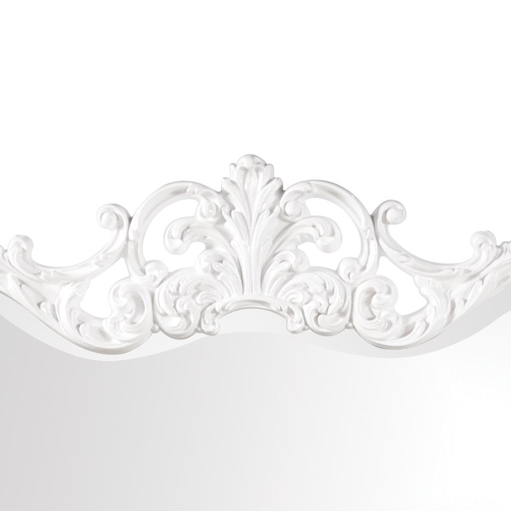 Tyler Dillon Glossy White Ornate Framed Decorative Wall and Accent Mirror - A/N