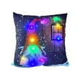 thumbnail image 2 of Funda de almohada navideña LED | Modos de luz intermitente y fija | Funda de almohada decorativa para sofá y cama | Decoración festiva para el hogar con diseños de Papá Noel y árbol, 2 of 6