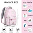 thumbnail image 2 of Watercolor Cat Artwork Student School Backpack with Hand-drawn Cat Graphic and Cat Lover Gift Pattern Design, 2 of 6