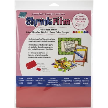 Grafix Printable Plastic Inkjet Transparent Shrink Film - Clear - 8.5 x ...