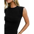thumbnail image 3 of Women'S Summer Cap Sleeve Slim Fitted Knit Basic Casual Ribbed Tank Tops black S, 3 of 8
