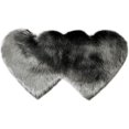 thumbnail image 2 of Double Heart Shaped Area Rug 1.1'x2.3' Fluffy Faux Sheep Skin Fur Area Rug Modern Carpet Fuzzy Rug Mat for Bedroom Kitchen Bathroom Living Room, Grey, 2 of 3