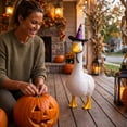 thumbnail image 6 of Sruoe Halloween Ghost‑Print Witch Hat for 23 Inch Porch Goose Statue, Decorative Holiday Hat for Lawn Goose Figurine, 6 of 6