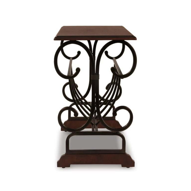 Signature Design by Ashley Braunsen Ornate Chair Side End Table with Magazine Rack Brown