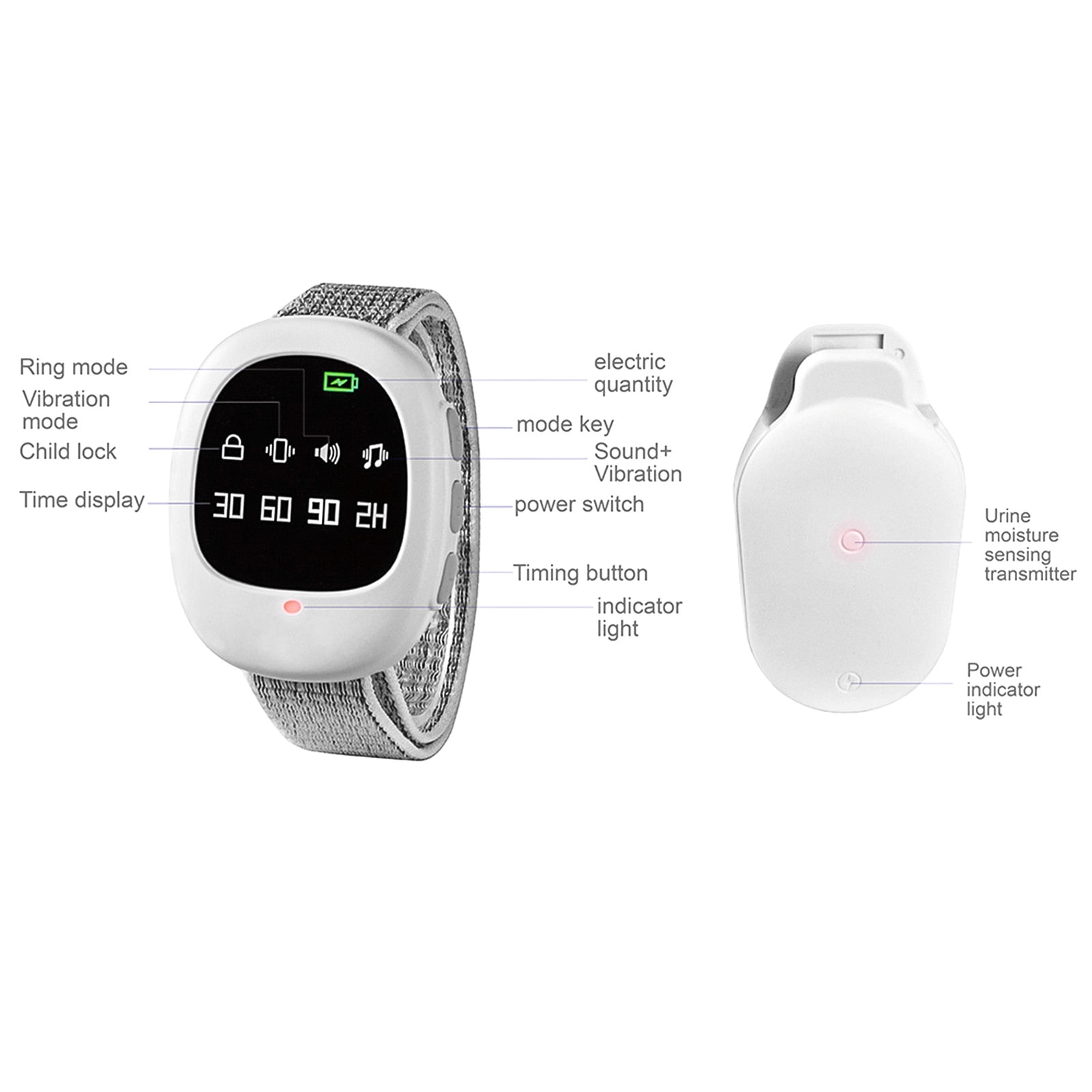 Allarme Enuresi Notturna Shield Prime - Per Bambini Che Dormono Profondamente, Con Vibrazione, Luce E Suono
