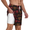 thumbnail image 2 of Kdxio Gold Glitter Heart Print Men'S Swim Trunks With Compression Liner 7 Inch Inseam Quick Dry Swim Shorts, 2 of 7