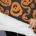 thumbnail image 3 of Oversized Wearable Blanket Hoodie,Halloween Jack O Lanterns on Dark Background Sherpa Blanket Hoodie with Super Pockets,Super Warm Fuzzy Pullover for Women & Men, 3 of 6