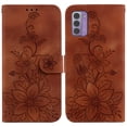thumbnail image 2 of Compatible avec Nokia G42 5G Étui Portefeuille Embossé Lys avec Porte-Cartes en Cuir PU Couverture Rabattable, 2 of 5