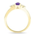 thumbnail image 2 of SZUL Women's Pear Shaped Amethyst and Diamond Sparkle Ring in 10K Yellow Gold, 2 of 5