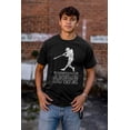 thumbnail image 4 of Funny Touch Down Baseball Swing Joke Plus Size Crewneck Graphic Tee Shirt Brisco Brands 2X, 4 of 5