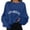 Blue, variant on Blouse for Women Winter Loose Fit Crew Neck Long Sleeve Blouson One Shoulder Graphiprint Leisure Cotton Tunics Tops Top(Light Blue,S)