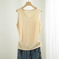 thumbnail image 2 of Duoif Womens Tank Tops, Wrap Camisole Vest, Cotton Round Neck Layering Top Womens Shirts Beige L, 2 of 9