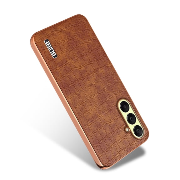 Allytechgroup Galaxy S26 Phone Case, Stylish Crocodile Pattern Slim Fit Shockproof Anti-Scratch Bumper Lightweight Case Cover for Samsung Galaxy S26, Brown