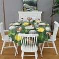 thumbnail image 2 of Green Football Helmets and Balls Pattern Round Tablecloth 60"x60",Wrinkle Wipeable Table Cloth for Kitchen Dining Room Picnic Patio Party, 2 of 6