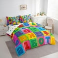 thumbnail image 3 of Manfei 26 Letters Alphabet 7-Piece Twin Bedding Sets,Colorful Geometric Checkered Bedding Comforter Set,Rainbow Abc Sheet Sets For Girls Boys,Luxury Bedroom Decor Reversible, 3 of 8