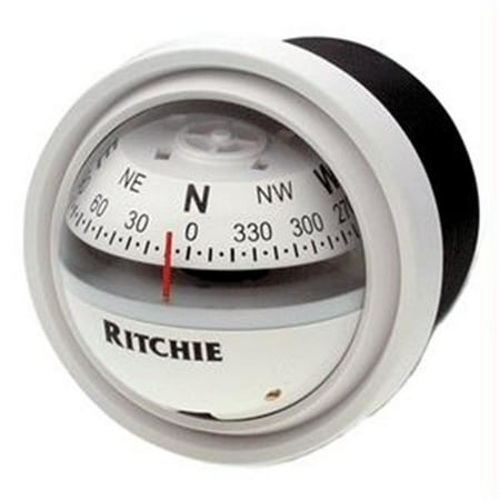 Ritchie V57W2 White Explorer Boat Compass with Green Light & Dash Mount