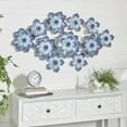 thumbnail image 2 of DecMode Blue Metal Floral Wall Decor, 2 of 8