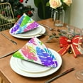 thumbnail image 3 of Coolnut Set of 1 Beautiful Colorful Neon Leaves Satin Napkin Square 20 Inches Table Napkins Soft Smooth Decorative Napkins for Wedding Banquet Party Decoration, 3 of 6