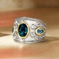 thumbnail image 4 of Ross-Simons 3.70 ct. t.w. Blue and White Topaz Ring in Sterling Silver With 14kt Yellow Gold, Women's, Adult, 4 of 6