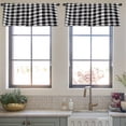 thumbnail image 4 of LALILO Kitchen Curtain Valance Black And White Plaid Rod Pocket Window Curtain 52"x 18" Set of 2, 4 of 6