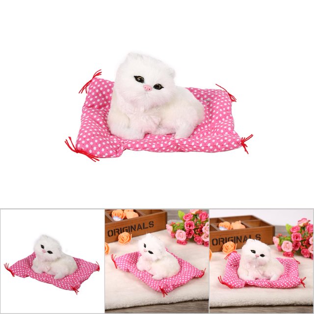 Juguete de Peluche para Gatos ANGGREK Mini Simulación Sonido Blanco