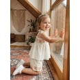 thumbnail image 5 of BemeyourBBs Boho Toddler Baby Girl Summer Clothes Little Baby Girl Beach Outfits Cute Crochet Flower Sleeveless Spaghetti Strap Tank Vest Tops and Shorts Sets, 5 of 9