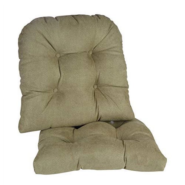 Klear Vu Twillo Large Overstuffed Non-Slip Gripper Chair Pad Cushion, 17" x 17", 2 Pack, Thyme 2 Count