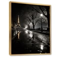 thumbnail image 2 of Designart "Moonlit Night in Paris I" Cityscapes Floater Framed Wall Art Living Room, 2 of 7