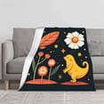 thumbnail image 2 of Whimsical Flannel Blanket - Soft Cozy Durable Design with Playful Nature Elements for Sofa Travel Bed and Chair, 2 of 7