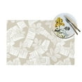 thumbnail image 4 of ZNDUO Placemats, 4 PCS Heat Resistant Stain Resistant Woven PVC Insulation Placemats, Durable Washable Elegant Table Mats for Dining-Light Brown Flower Texture, 18"x12", 4 of 6