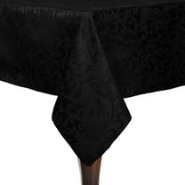 Ultimate Textile (3 Pack) Somerset 60 x 120-Inch Rectangular Damask Tablecloth - Jacquard Weave Scroll Design, Black