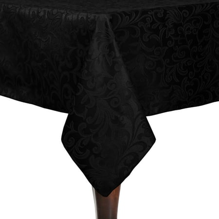 

Ultimate Textile Somerset 60 x 60-Inch Square Damask Tablecloth Black