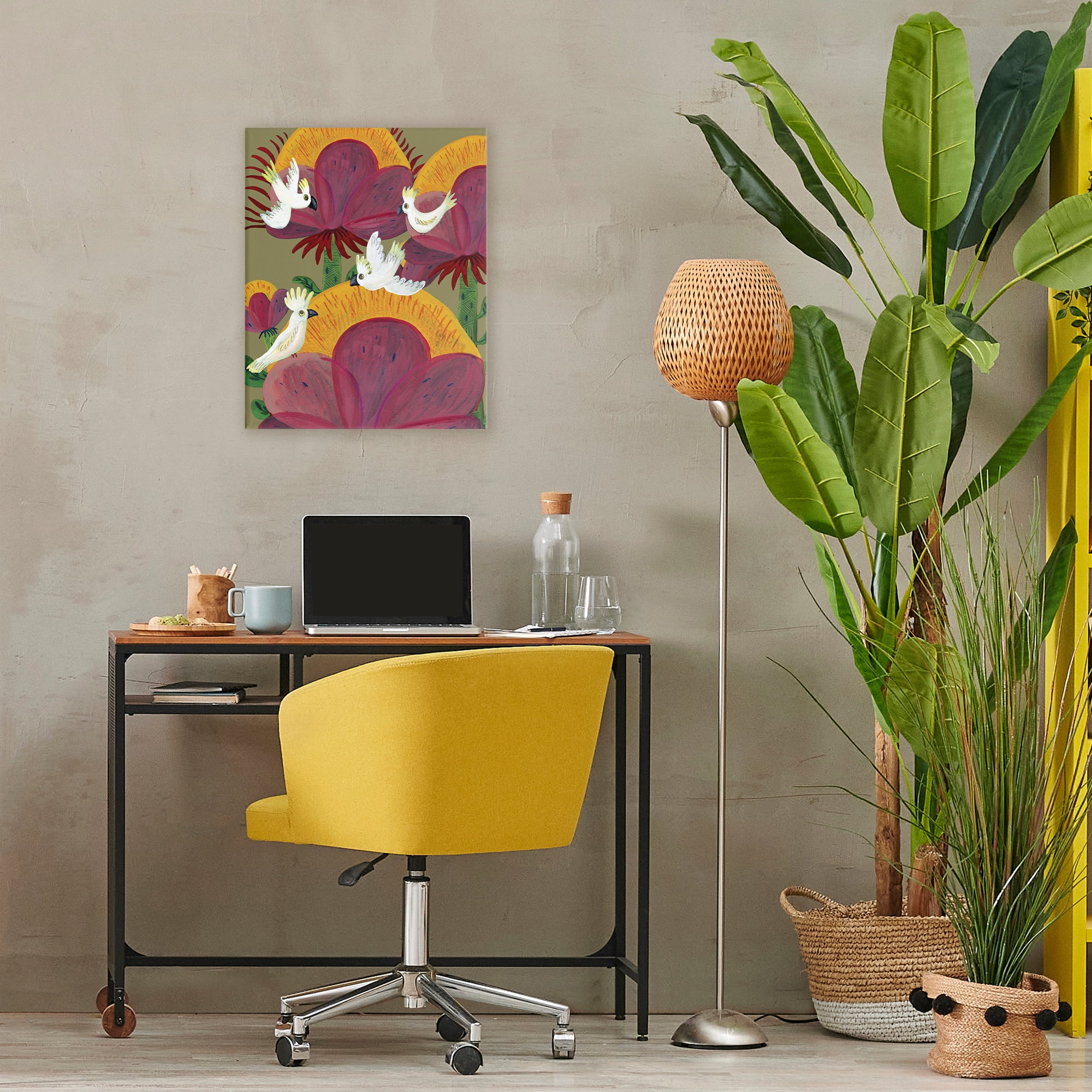 Stupell Industries Tropical Cockatoos & Plants Canvas Wall Art, design by Kay Widdowson