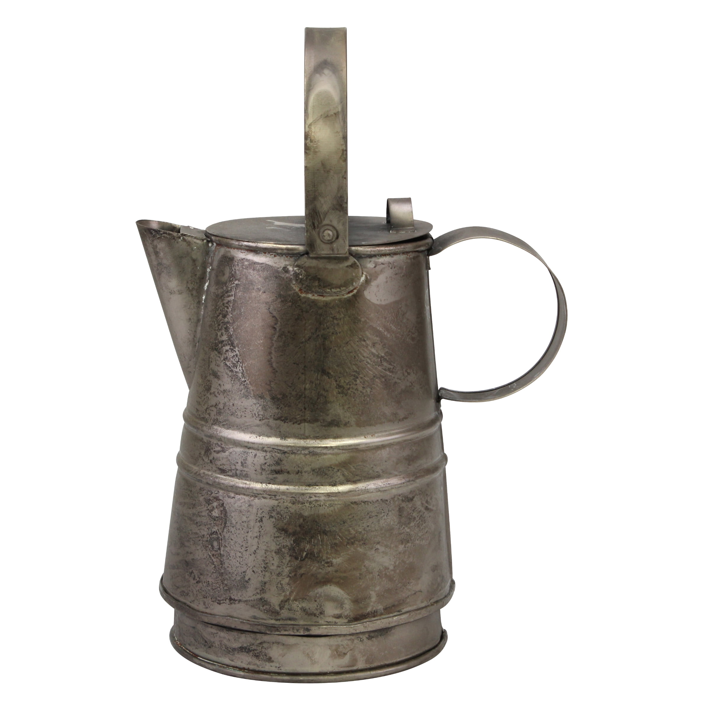 Decorative Antique Silver Metal Drinking Pitcher with Handle and Lid