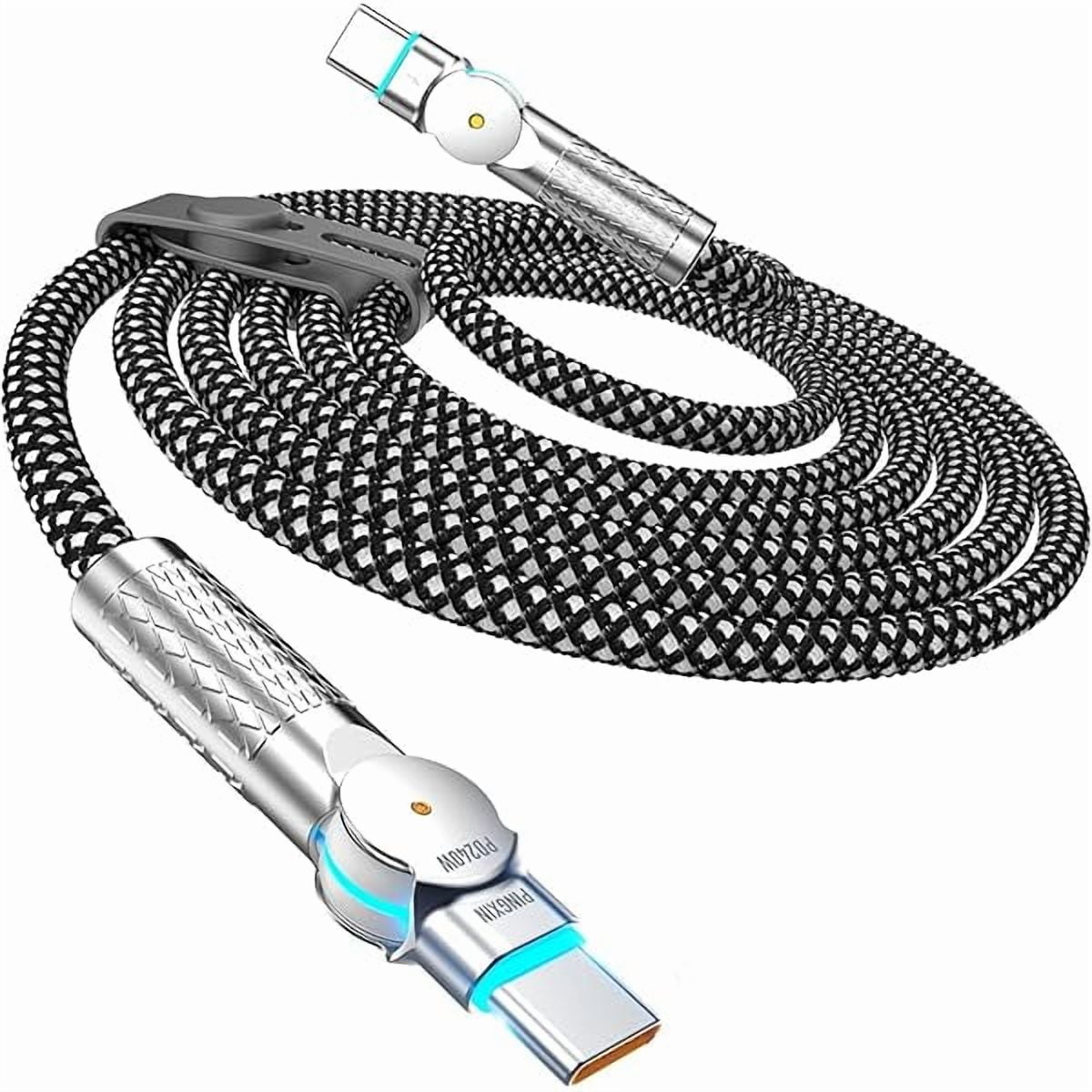 USB C to USB C Cable 10FT 240W, 180°Rotating USB C Cable Braided Type C Charger Cable Fast Charge for iPhone 16/16Pro/16Plus/16ProMax,MacBook Air,iPad Pro,Pixel,Samsung Galaxy S23/S24 Ultra-Black