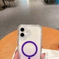 thumbnail image 6 of Magnetic Gradient Translucent Case for iPhone 16 Plus, [Compatible with Magsafe] Slim Shockproof TPU Edge Fashion Protective Phone Cover, for Women and Girls, Gradient Purple, 6 of 10