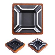 Large Wooden Desktop Tray with 4 Rest Slots, Heavy Duty Decorative Tabletop Organizer for Home Office Lounge