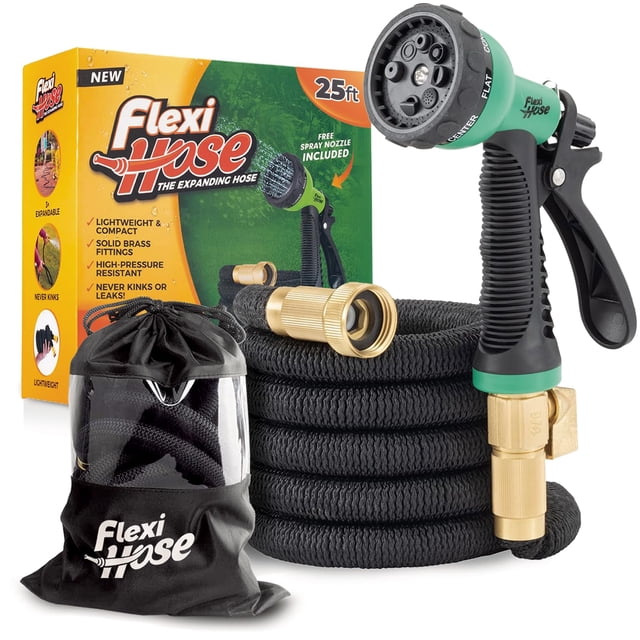 Manguera de jardín Flexi Hose extensible de 7,5 m con boquilla de 8 funciones