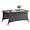 Brown, variant on HUMMUH Outdoor Coffee Table Patio Rattan Patio Side Table Built-in Black Glass Top PE Wicker Rectangle Sofa Table Dark Brown