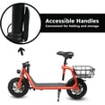thumbnail image 2 of Adult Folding Electric Bike Scooter Commuter Dual 450W Off-Road Ebike Bicycle with Seat 12"- Tire, Red, 2 of 9