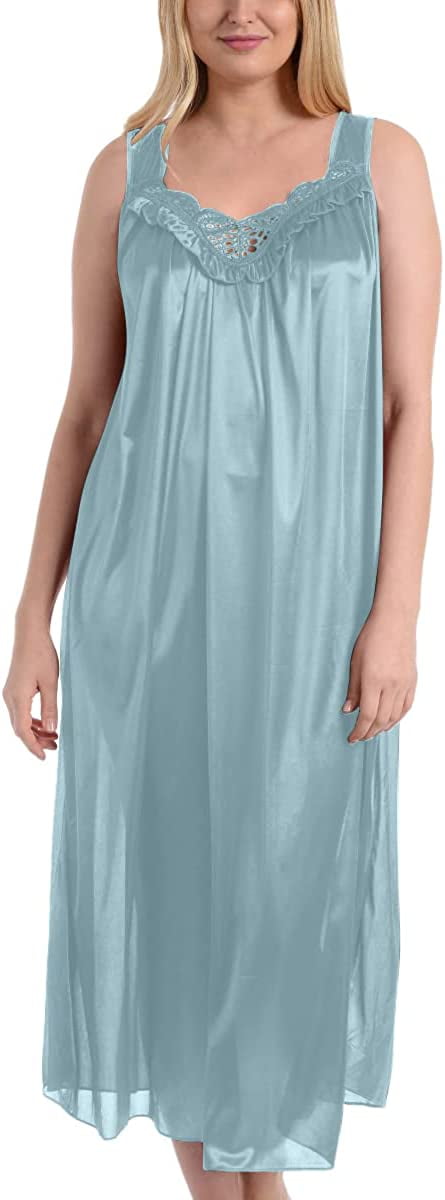 EZI Women's Satin Silk Sleeveless Lingerie Long Nightgowns - Walmart.com