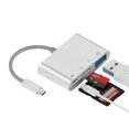 thumbnail image 3 of Lector de tarjetas multifunción cuatro en uno, estación de acoplamiento tipo C, convertidor USB 3.0 a TF/SD de alta velocidad, todo en uno, 3 of 3