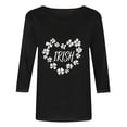 thumbnail image 4 of TaTaai St. Patrick's Day Women Fashion Printed 3/4 Sleeve Tops Casual Round Neck Loose Fit Blouses Soft Stretchy Breathable Spring Winter Daily Wear Gift, 4 of 4