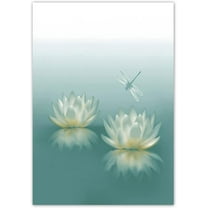 Zen Canvas Wall Art Dragonfly with Water Lily in Water Picture Prints Bathroom Decor Framed Spiritual Painting for Yoga Spa Meditation Room Decor Gifts (12x18in (30x45cm), Zen Artwork-1)