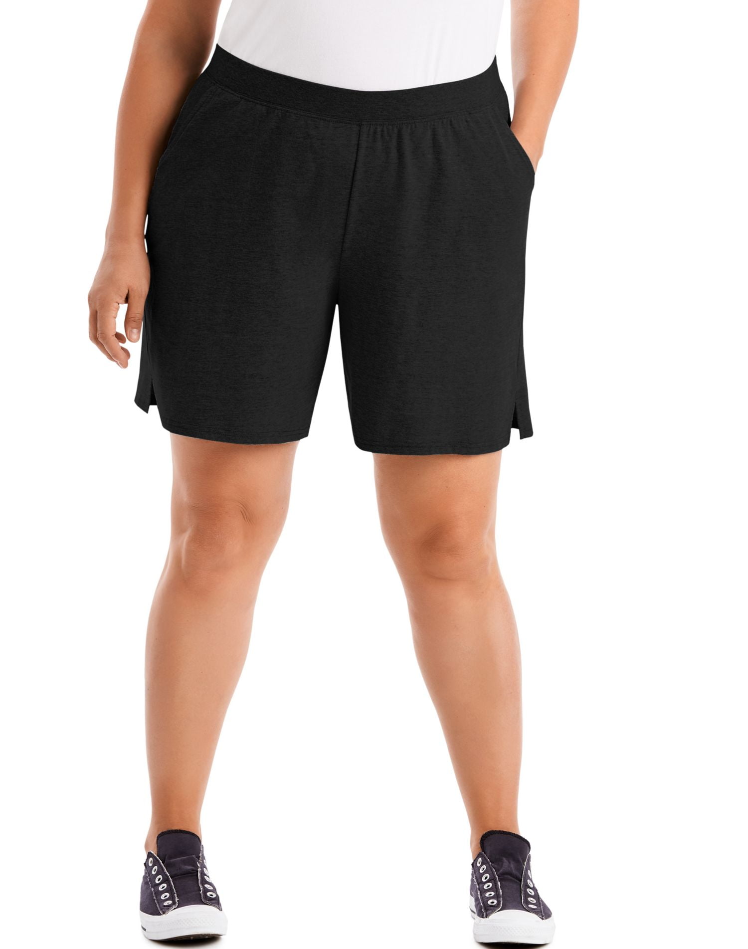 Womens Cotton Jersey Pull-On Shorts, 4X 